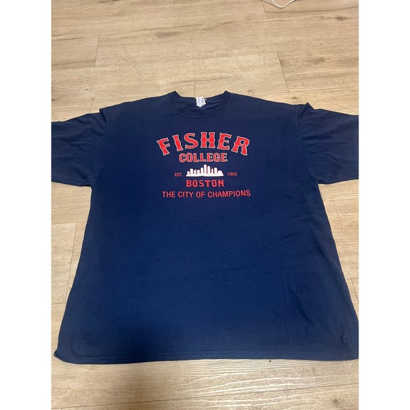 Port & Company Other - Fisher College Boston The City of Champions‎ T Shirt Mens XL Navy Blue